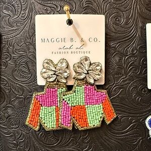 Derby Colorful Beaded Earrings with Crystal Accents